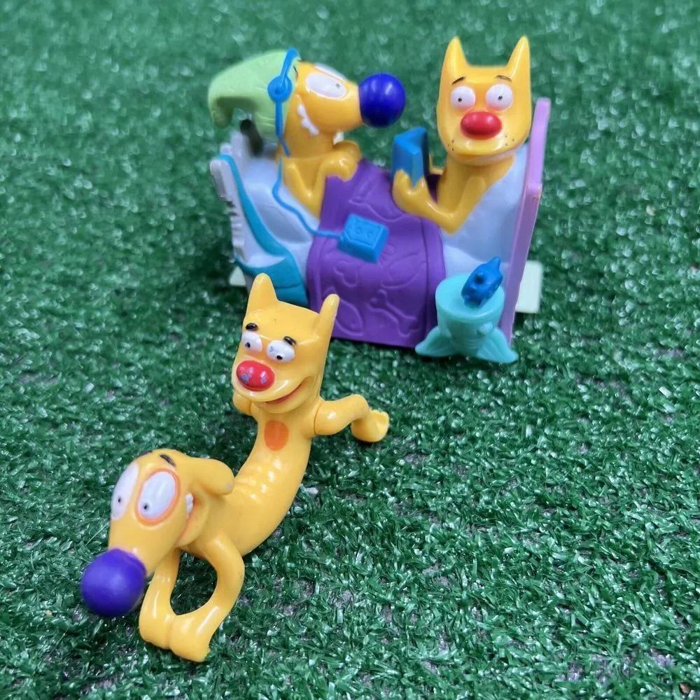 Nickalodeon‎ 1999 Dog & Cat Burger King Kids Meal Toys Lot Of 2